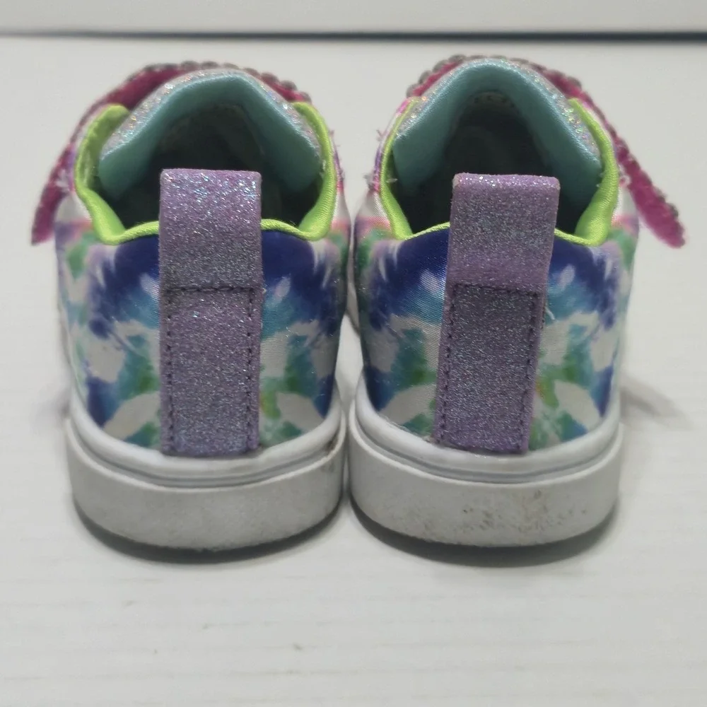 Twinkle Toes Light-Up Skechers Tie-Dye Shoes Strap Sneakers Girls‎ Sz 7 314841N